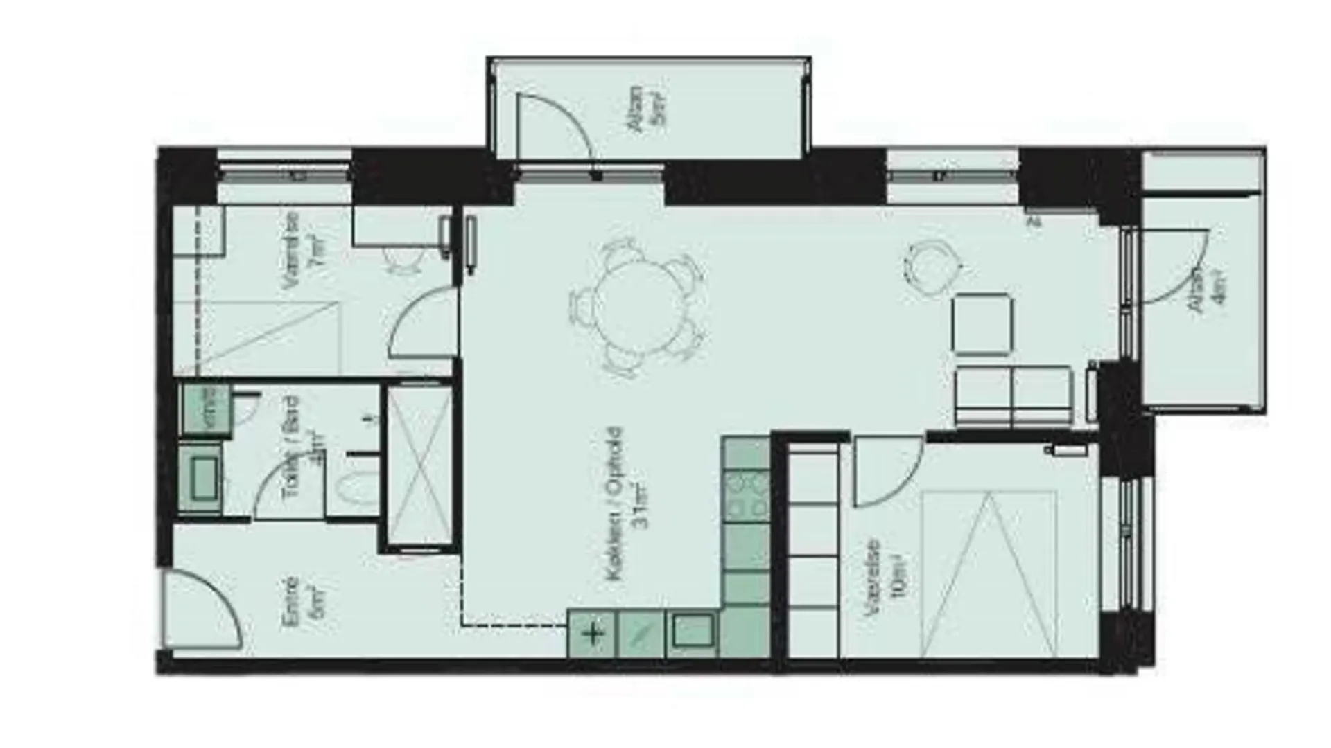 Great 2-Bed W Balconies And Awazing Views Lejlighed København